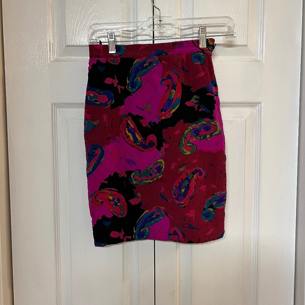 Ungaro Paralllele Paris Women’s Vintage Paisley Silk Lined Skirt Size 4